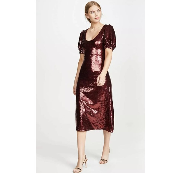 NWT Keepsake Farewell Ruby Sequin Midi Dress - Picture 2 of 11